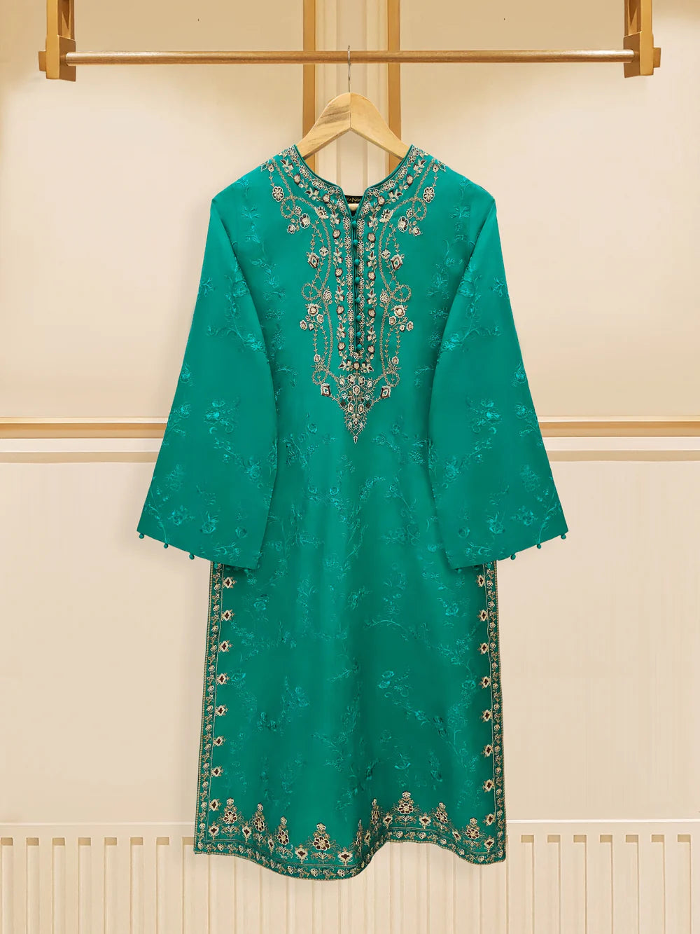 2 PIECE - FINE JACQUARD EMBROIDERED SUIT S109176