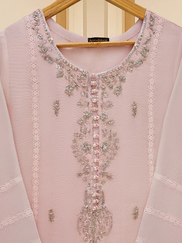 3 PIECE - PURE COTTON NET EMBROIDERED SUIT S109564