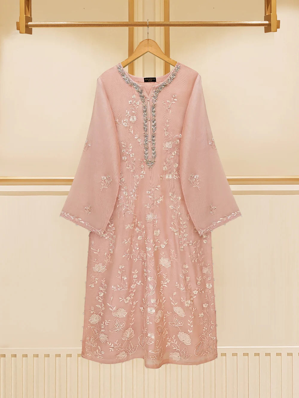 3 PIECE - PURE COTTON NET EMBROIDERED SUIT S109485