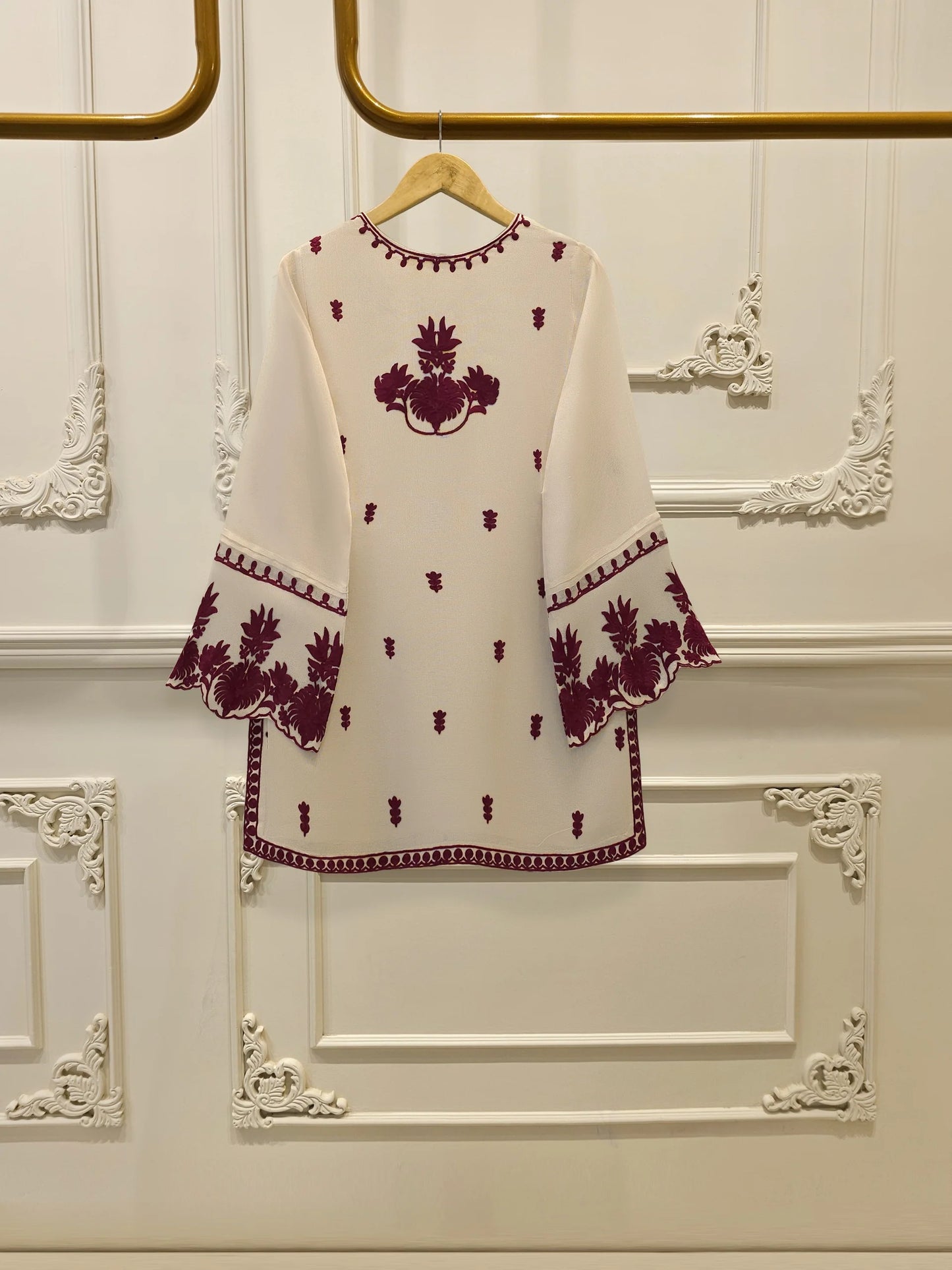 3 Piece - Pure Embroidered Cotton Net Suit S111971