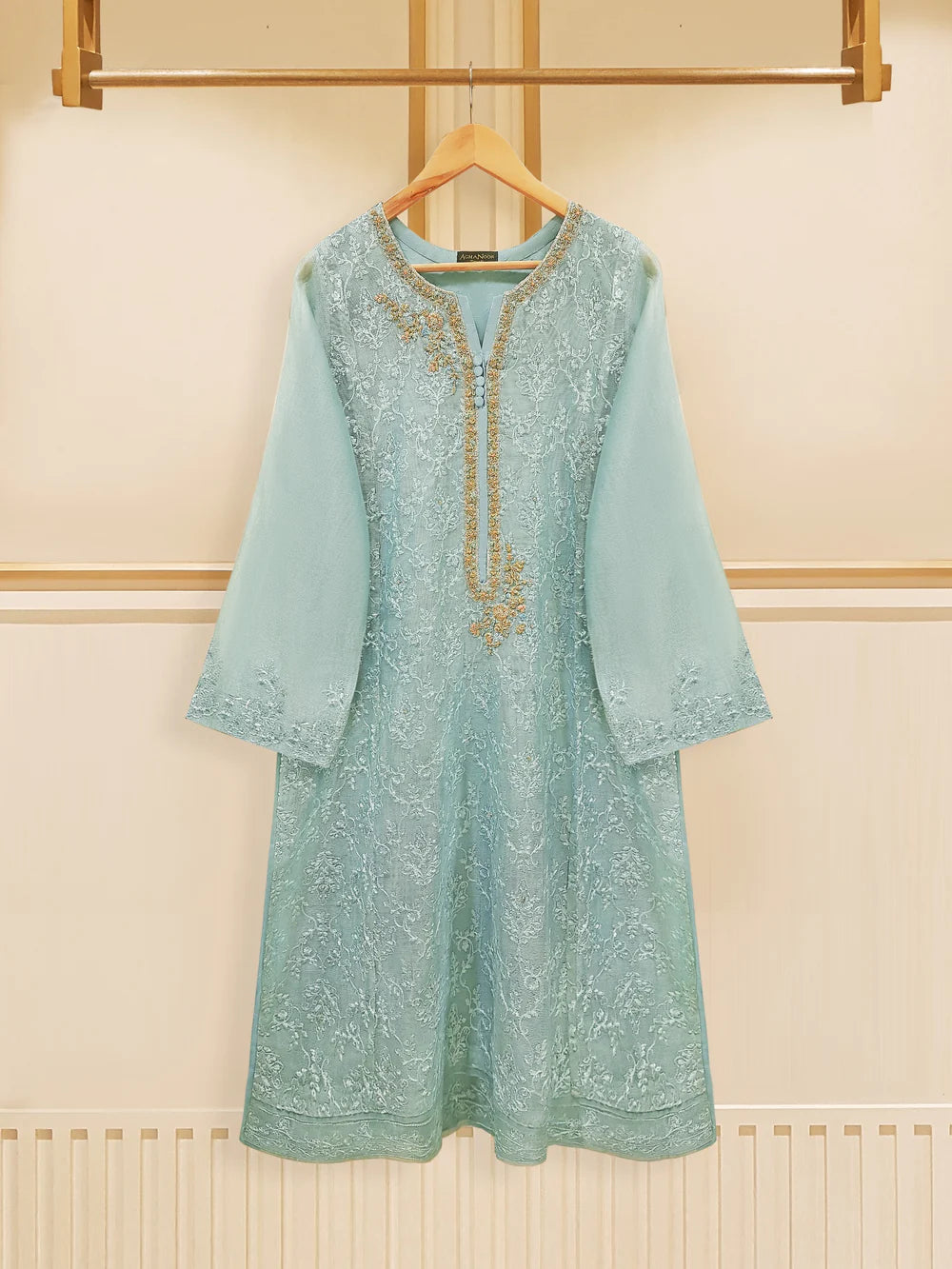 3 PIECE - PURE COTTON NET EMBROIDERED SUIT S108736