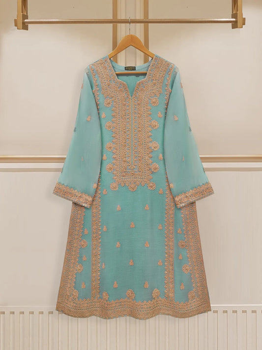 2 PIECE - PURE COTTON NET EMBROIDERED SUIT S108340