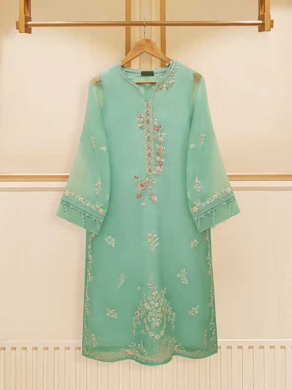 3 PIECE - PURE ORGANZA EMBROIDERED SUIT S109000