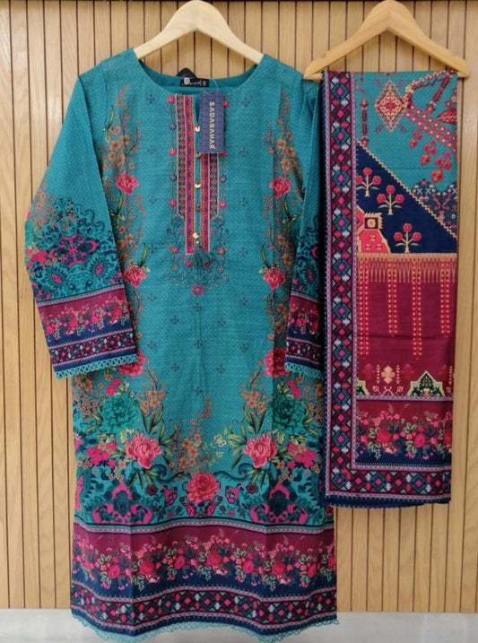 Sadabahar digital printed khaddar 01 - SADA BAHAR