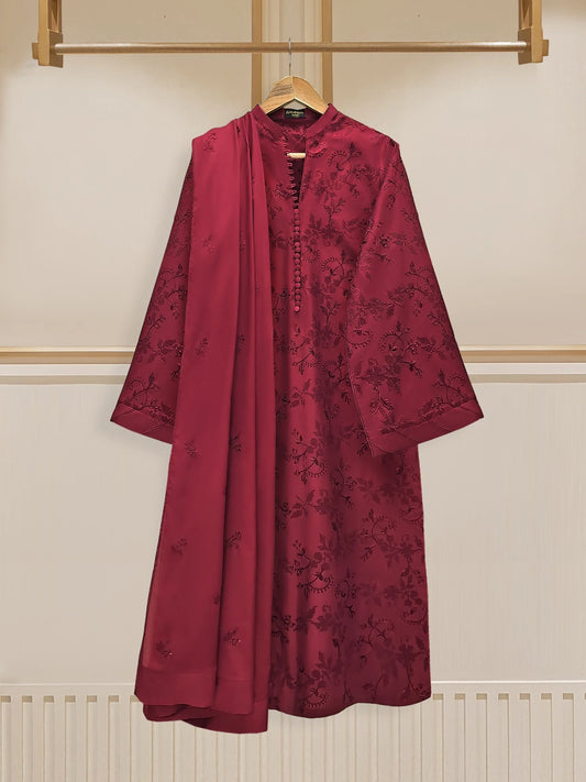 3 Piece - Embroidered Cambric Suit S109782
