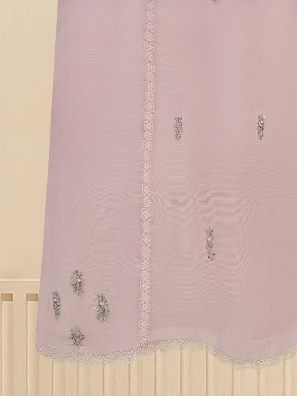 3 PIECE - PURE COTTON NET EMBROIDERED SUIT S109564