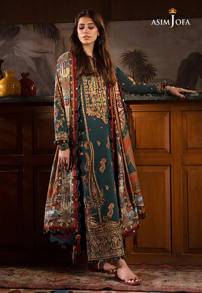 AJK-10 EMBROIDERED COTTON SLUB 3 PCS