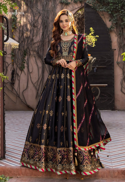 AJM-07 EMBROIDERED CHARMEUSE SILK 3 PCS