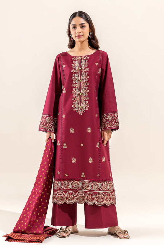 3 PIECE EMBROIDERED LAWN SUIT (UNSTITCHED)