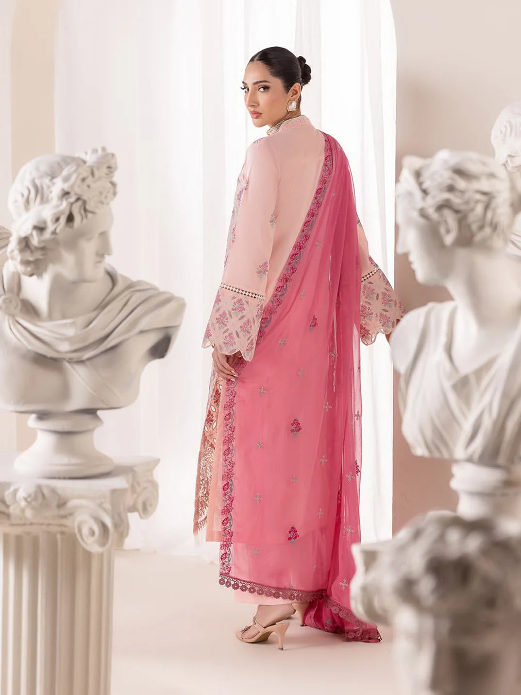 RajBari Premium Embroidered Lawn Unstitched 3Pc Suit D-02