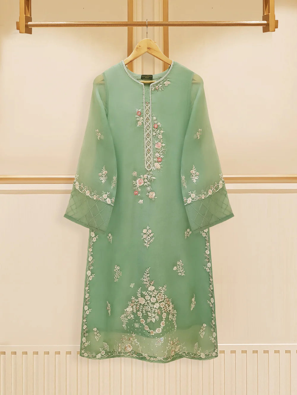 3 PIECE - PURE ORGANZA EMBROIDERED SUIT S109019