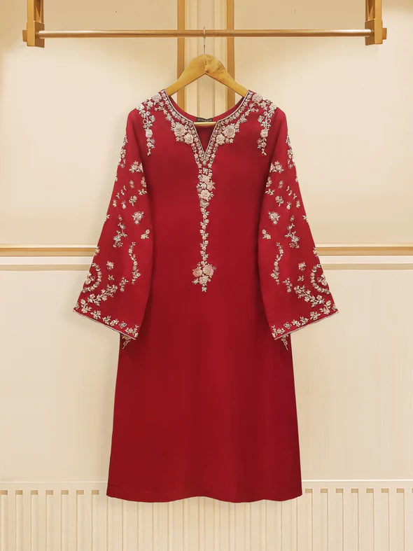 3 PIECE - PURE RAW SILK EMBROIDERED SUIT S108753