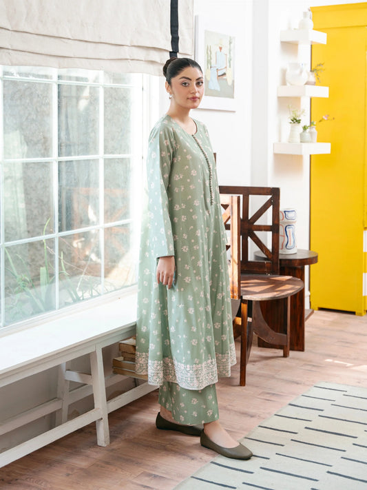 2 Piece - Digital Printed Embroidered Cambric Suit S110396