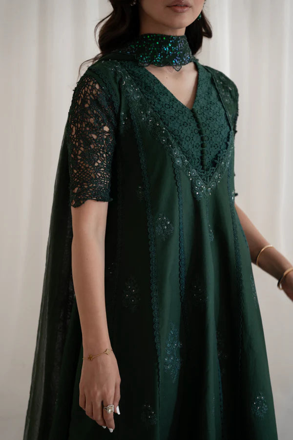 EMERALD GREEN KALIDAAR SET / EID 2024 PRET NPA3-24409