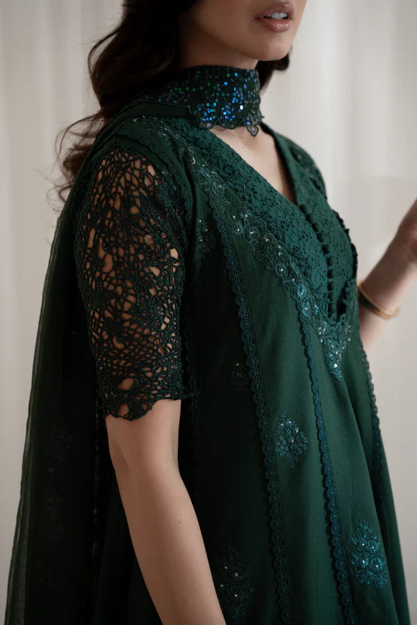 EMERALD GREEN KALIDAAR SET / EID 2024 PRET NPA3-24409