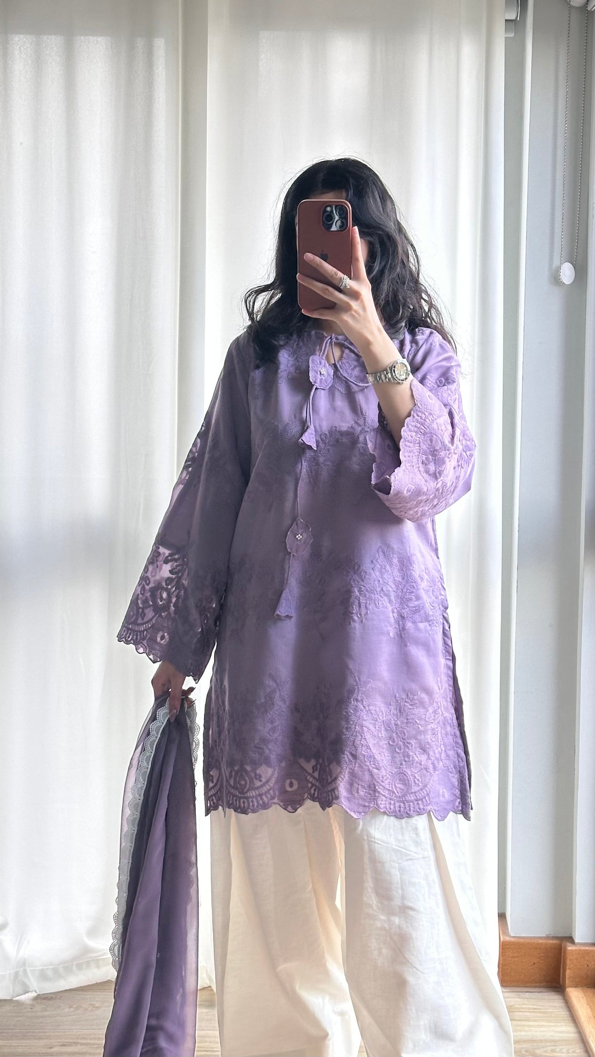 LILAC 3PC EMBROIDRED SET