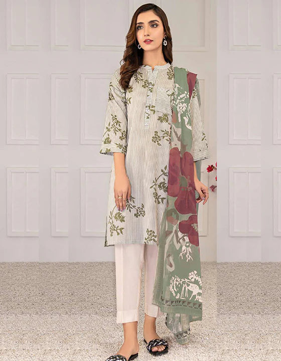 LimeLight Vol-02 Summer Unstitched Printed Lawn 2 Piece Suit U2397 Beige