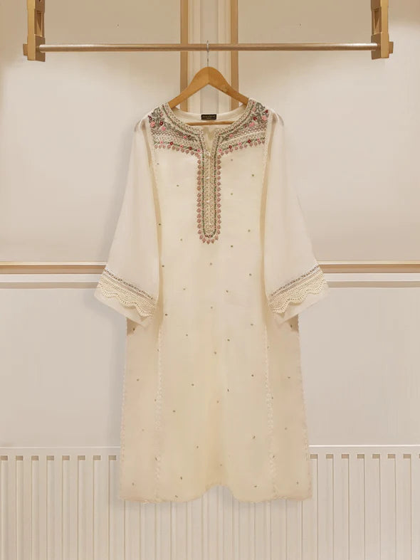 PURE COTTON NET HAND EMBROIDERED SHIRT AND PANTS S106798