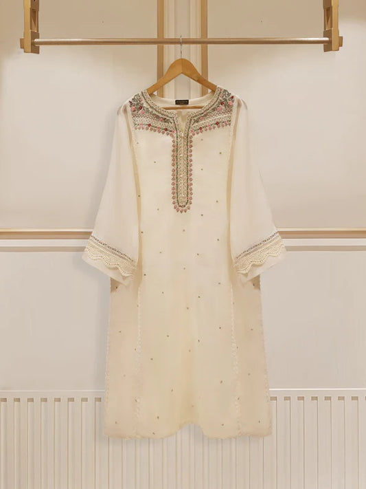 PURE COTTON NET HAND EMBROIDERED SHIRT AND PANTS S106798