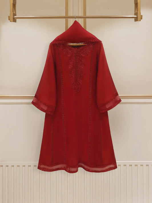 TWO PIECE PURE COTTON NET EMBROIDERED SHIRT WITH DUPATTA SS107093