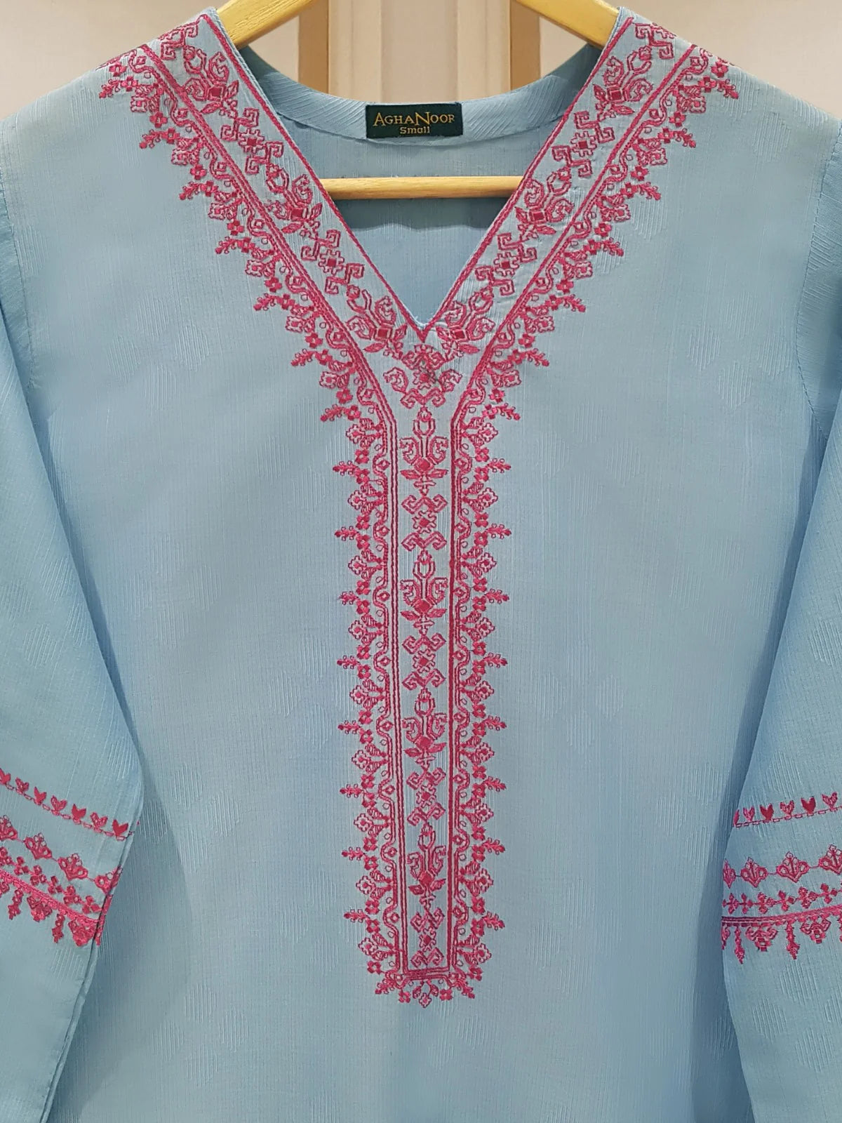 PURE JACQUARD LAWN HAND EMBROIDERED SHIRT S107385