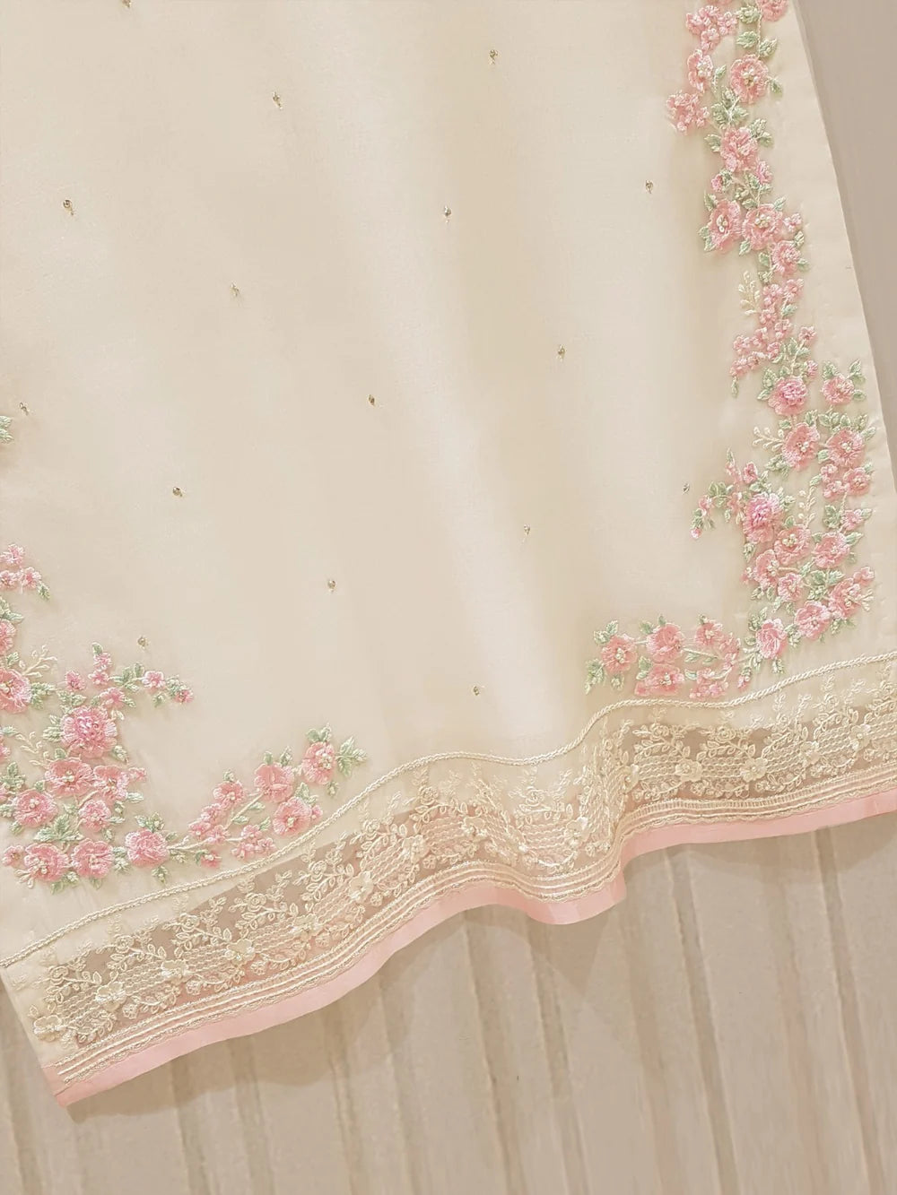 TWO PIECE PURE ORGANZA EMBROIDERED SHIRT WITH DUPATTA S107402