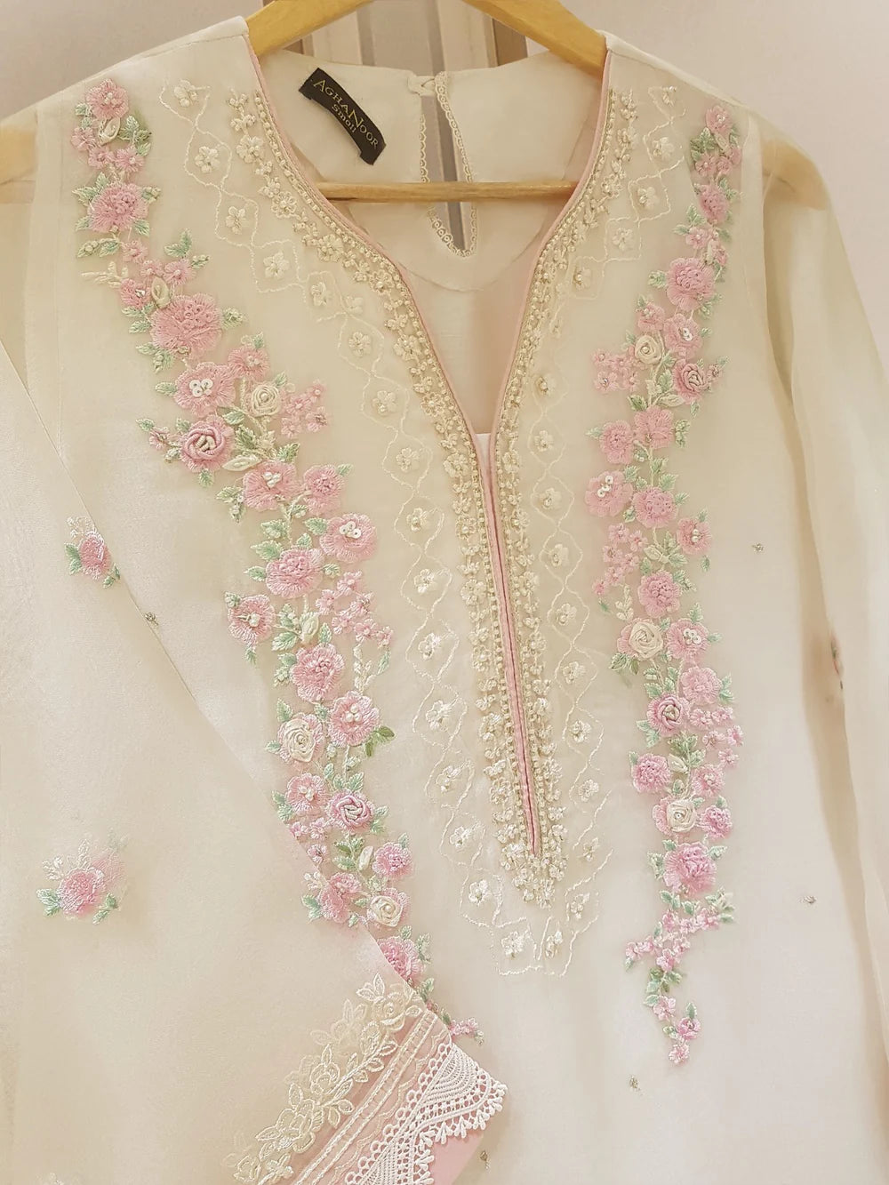 TWO PIECE PURE ORGANZA EMBROIDERED SHIRT WITH DUPATTA S107402