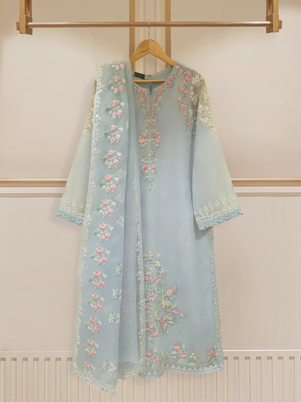 TWO PIECE PURE ORGANZA EMBROIDERED SHIRT WITH DUPATTA S107445