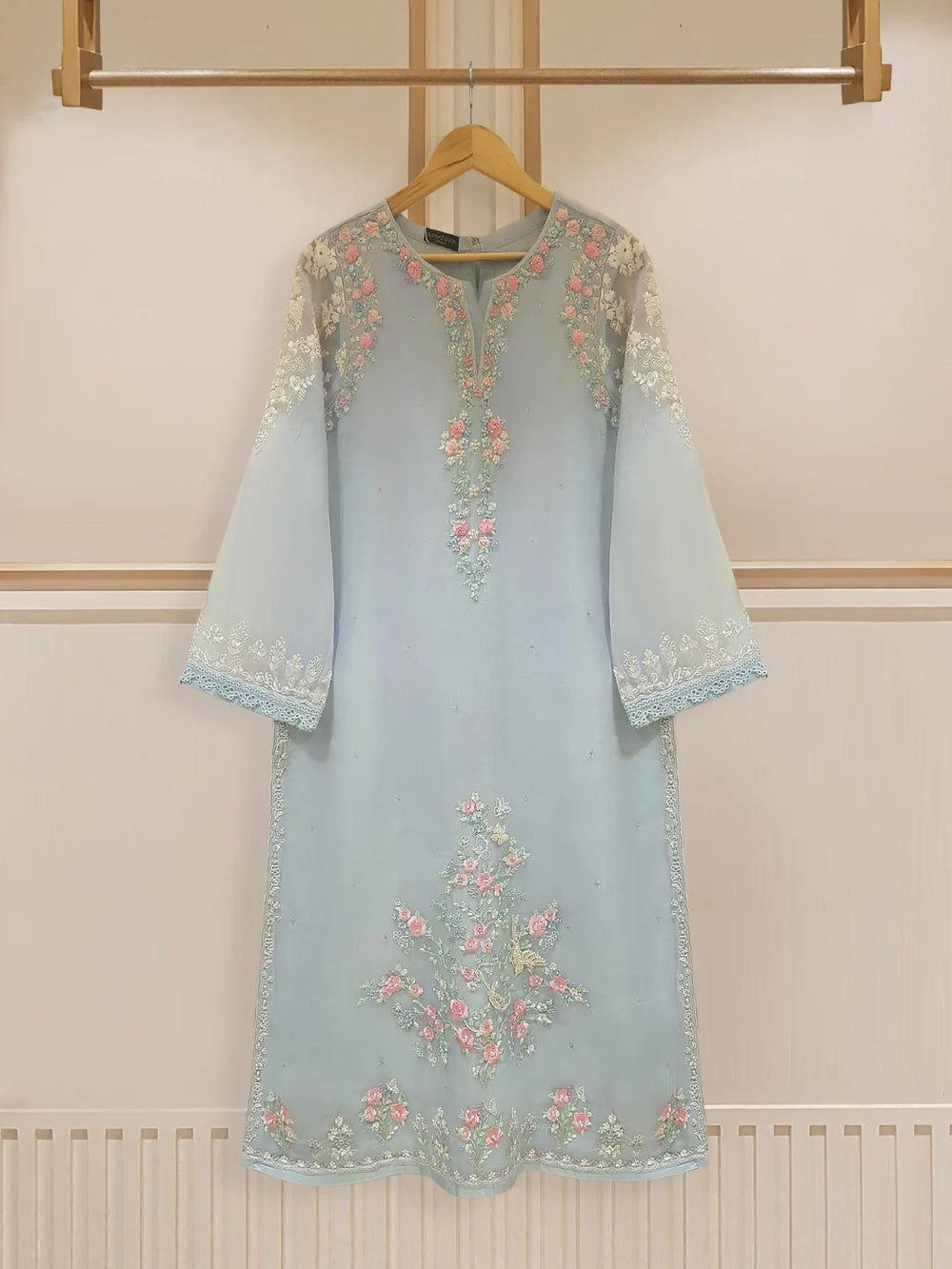 TWO PIECE PURE ORGANZA EMBROIDERED SHIRT WITH DUPATTA S107445