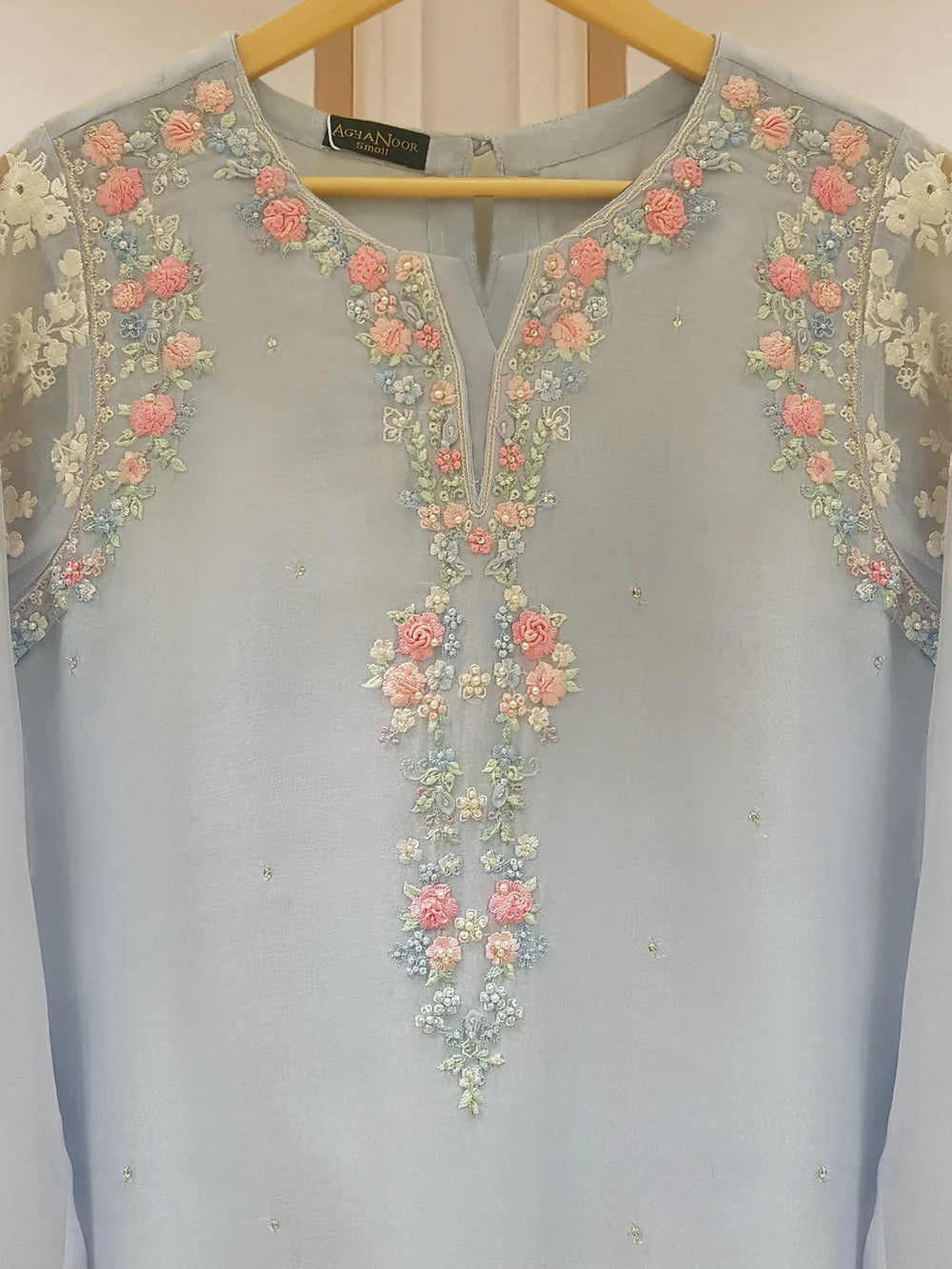 TWO PIECE PURE ORGANZA EMBROIDERED SHIRT WITH DUPATTA S107445