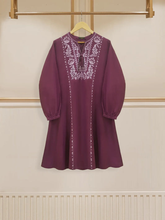 TWO PIECE FINE PIMA FULLY EMBROIDERED FROCK WITH SHALWAR S107571