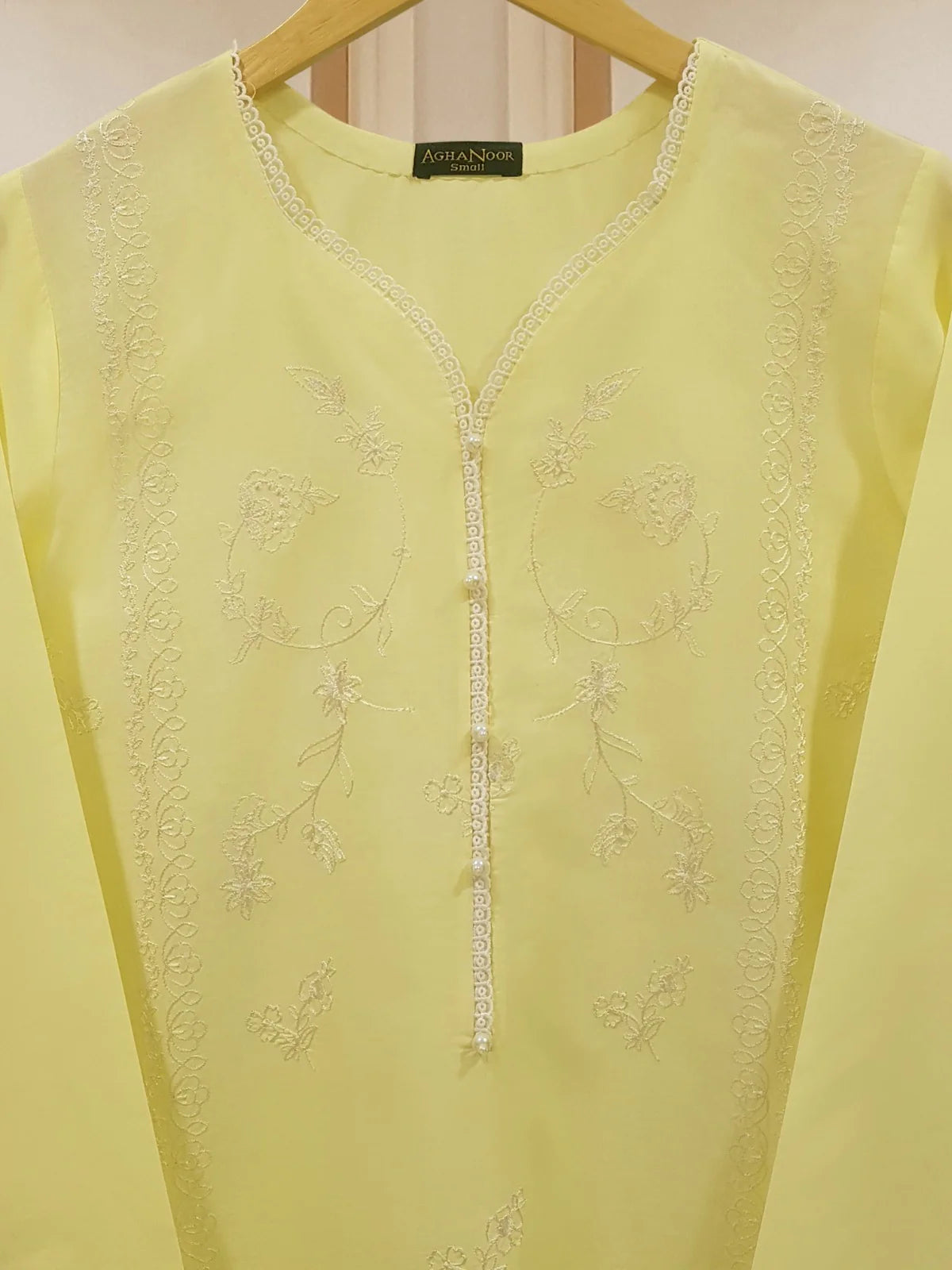 TWO PIECE FINE PIMA FULLY EMBROIDERED SHIRT WITH DUPATTA S107570