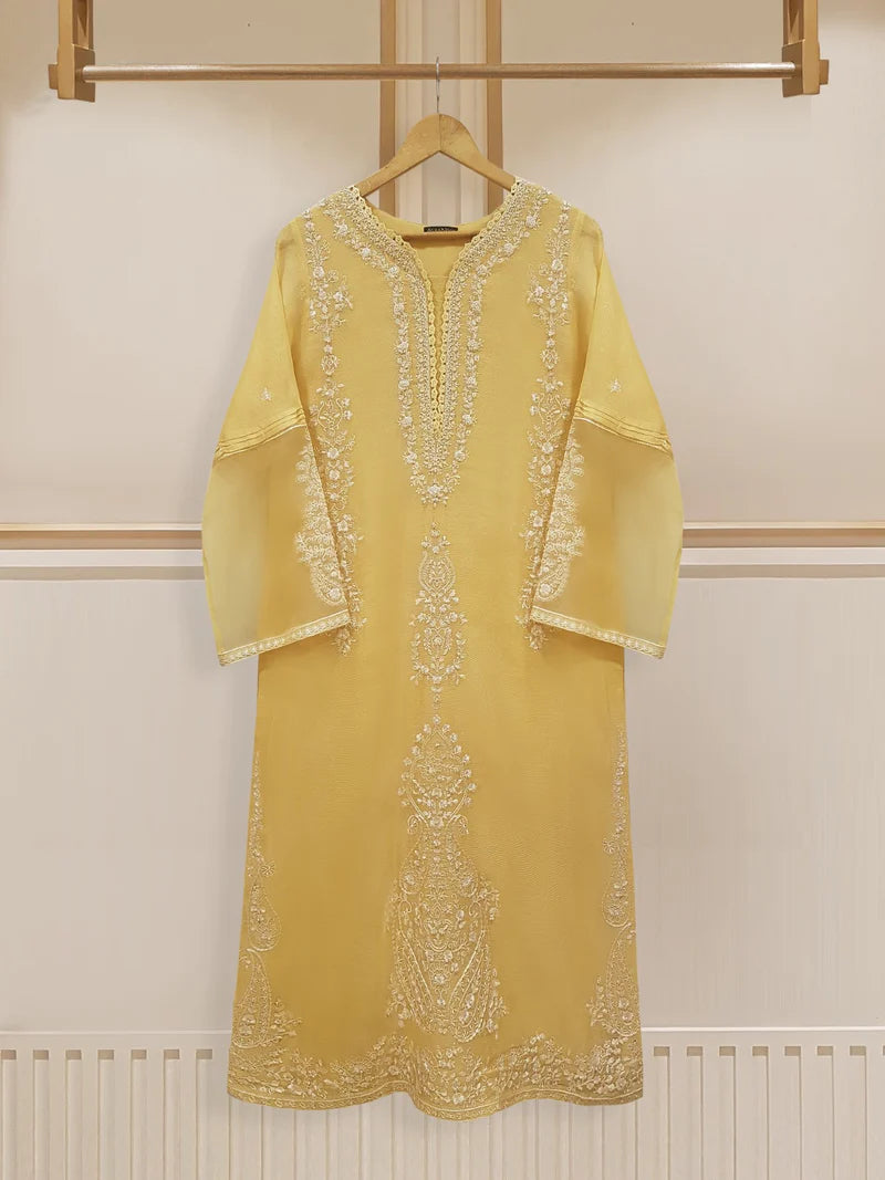 PURE HANLOOM COTTON NET SHIRT WITH PURE ORGANZA DUPATTA AND SILK LACES S107630