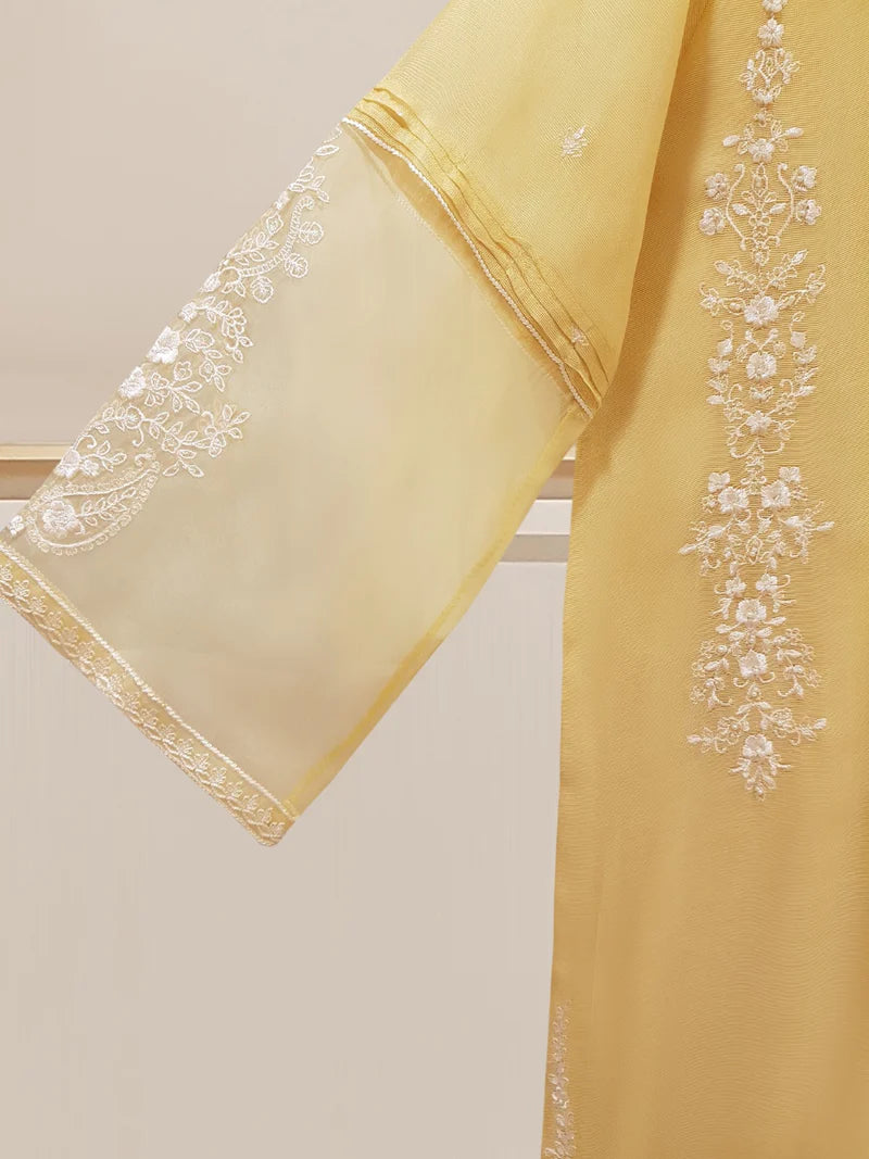 PURE HANLOOM COTTON NET SHIRT WITH PURE ORGANZA DUPATTA AND SILK LACES S107630