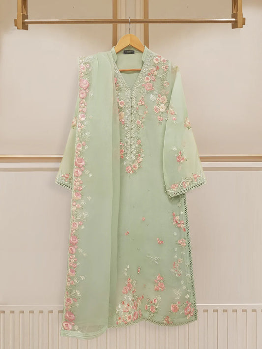 2 PIECE - PURE ORGANZA EMBROIDERED SUIT S108072