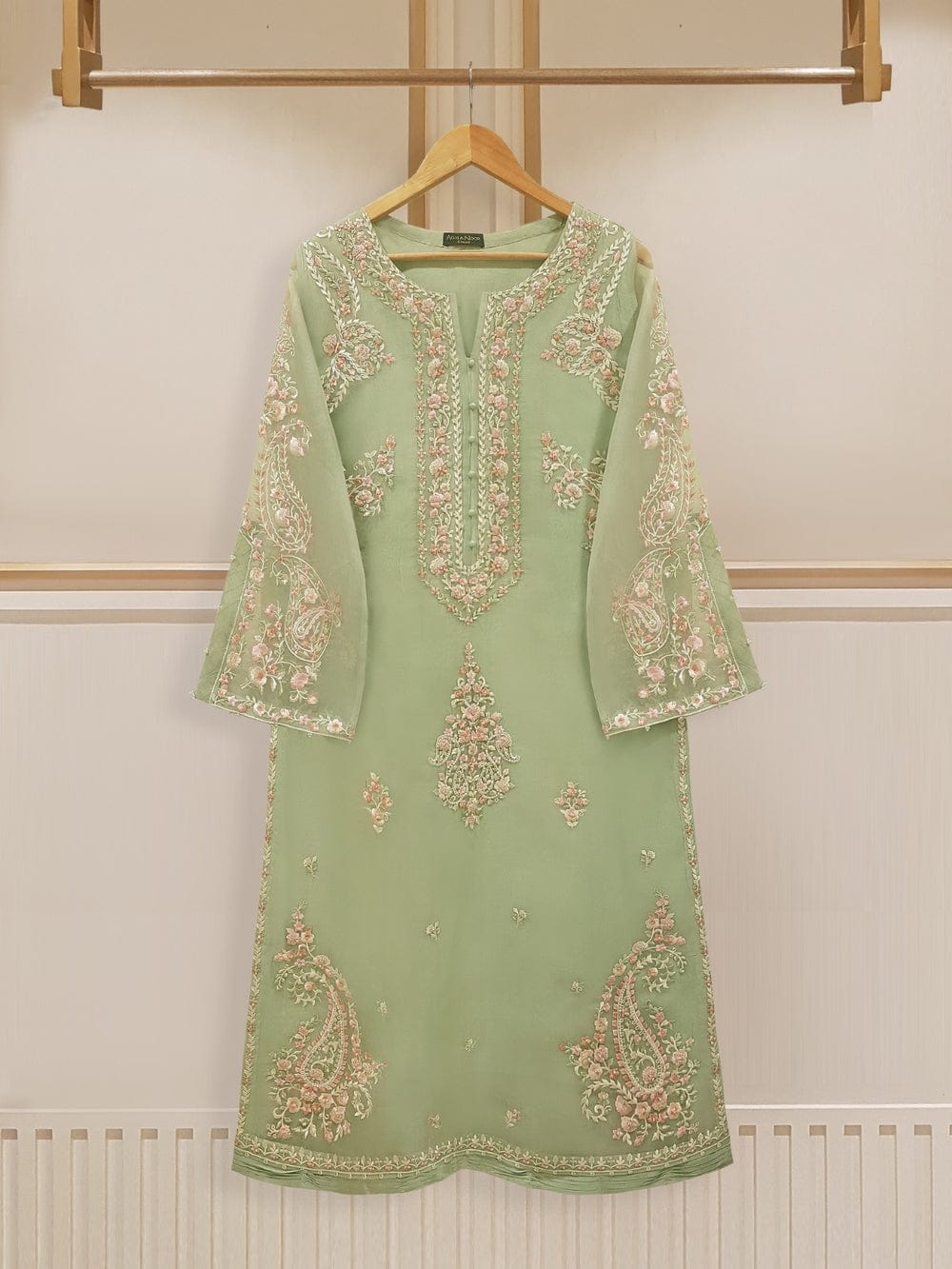 2 PIECE - PURE ORGANZA EMBROIDERED SUIT S108130