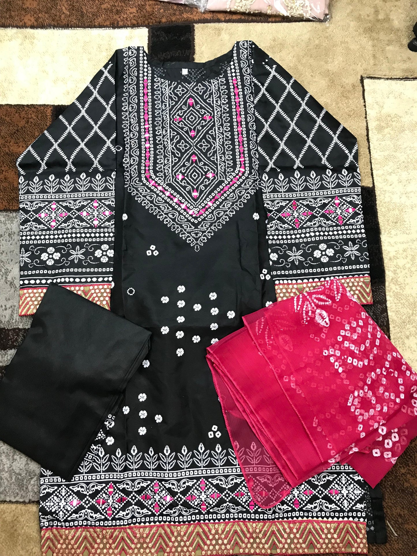 3PC COTTON SUIT WITH CHIFFON DUPATTA AB-0017