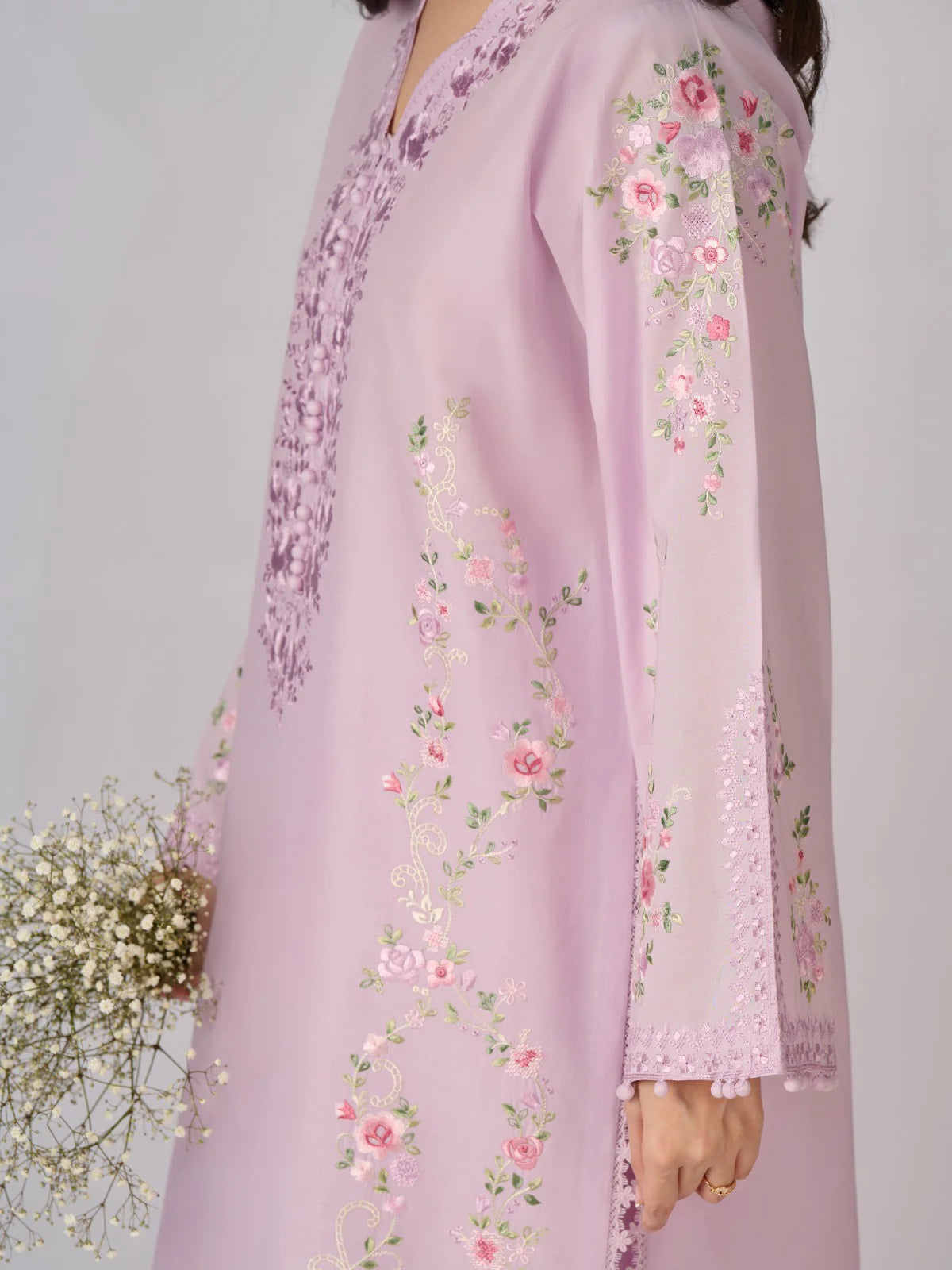 2 Piece - Embroidered Cambric Suit S110310