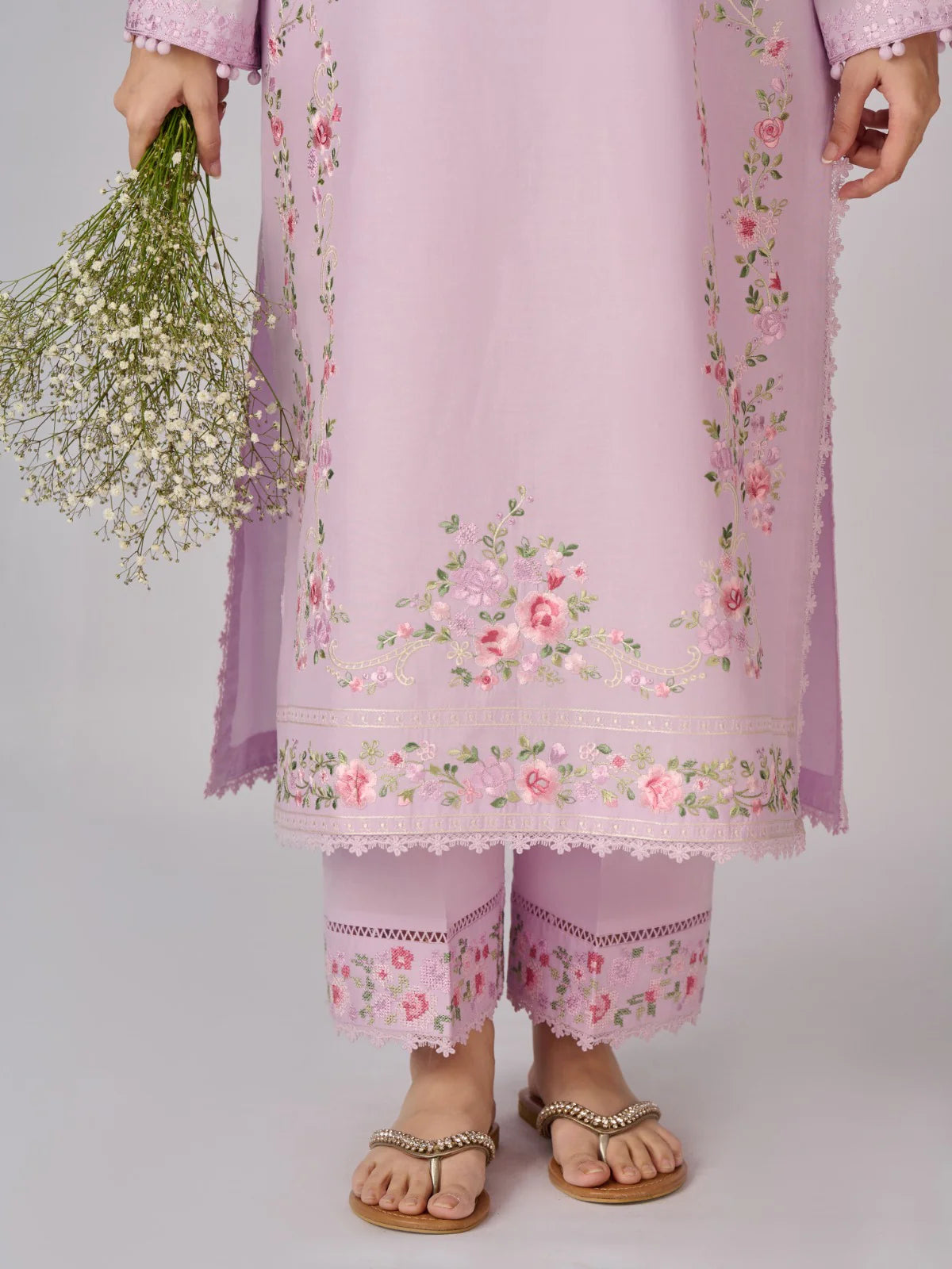 2 Piece - Embroidered Cambric Suit S110310
