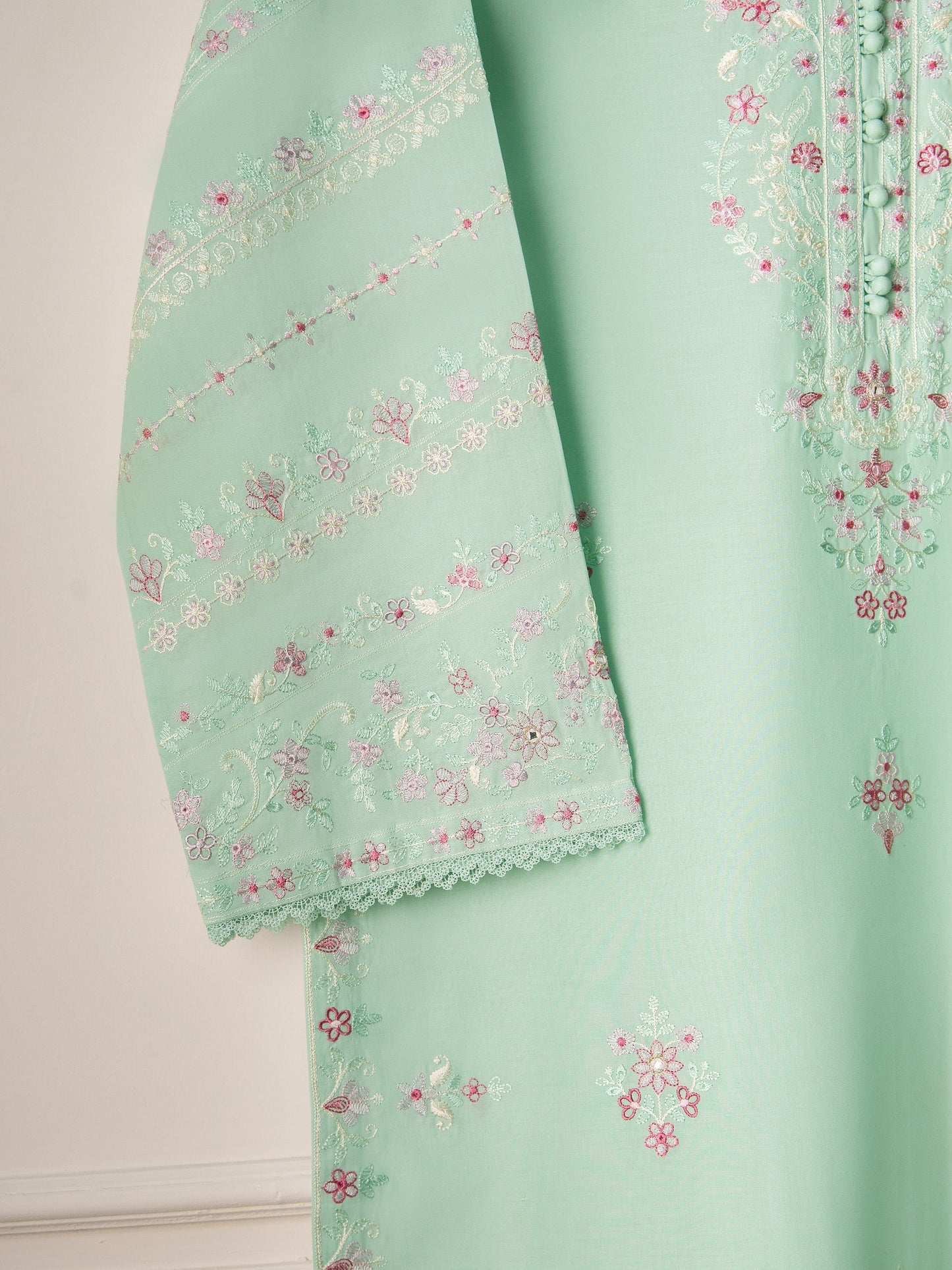 2 Piece - Embroidered Cambric Suit S110715