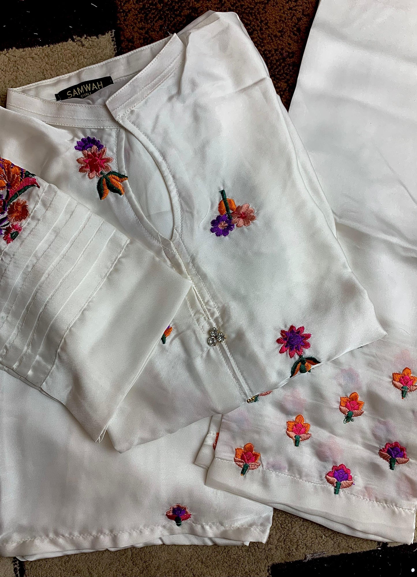 Embroidered Silk 2pcs Suit / Shirt + Pant