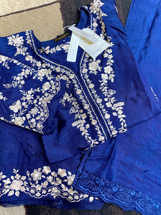 2 Piece- Pure Korean Silk Embroidered Suit S111004
