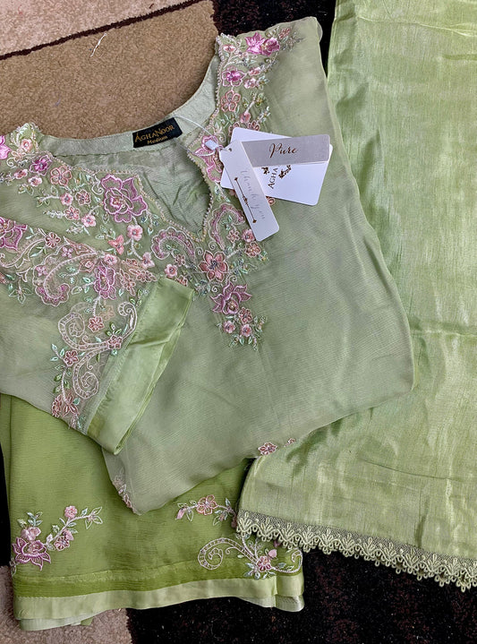 Aghanoor Clearance Sale Chiffon Shirt & Pant