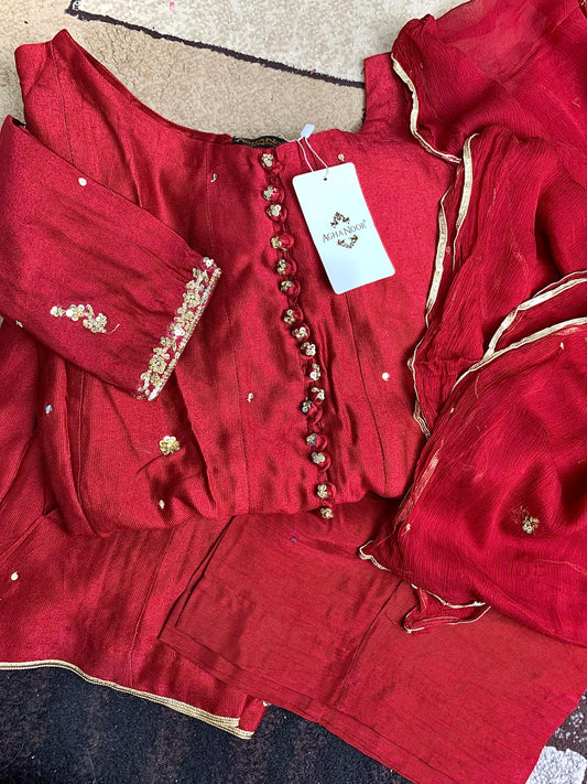 Aghanoor Clearance Sale 🩷 Silk Net Shirt / Pant & Dupatta