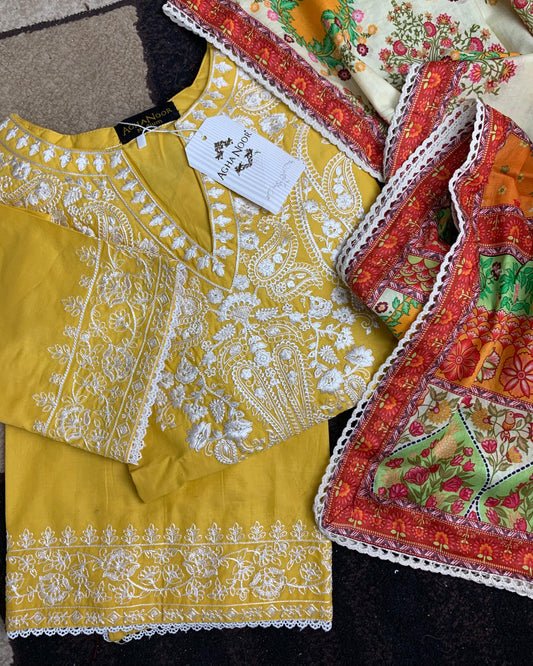 Aghanoor Clearance Sale Lawn Shirt & Dupatta