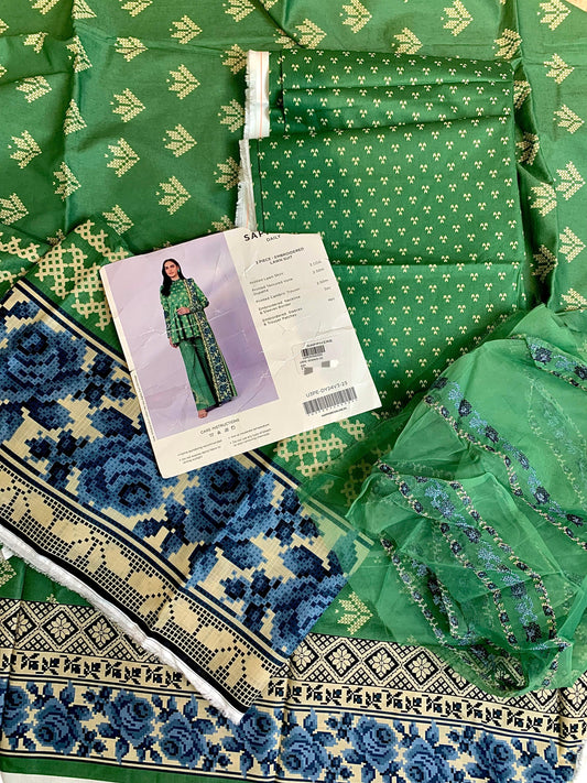 Unstitched 3pcs Digital Printed Suit