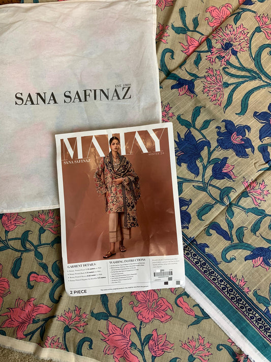Unstitched 2pcs Digital Printed Suit - Sana Safinaz