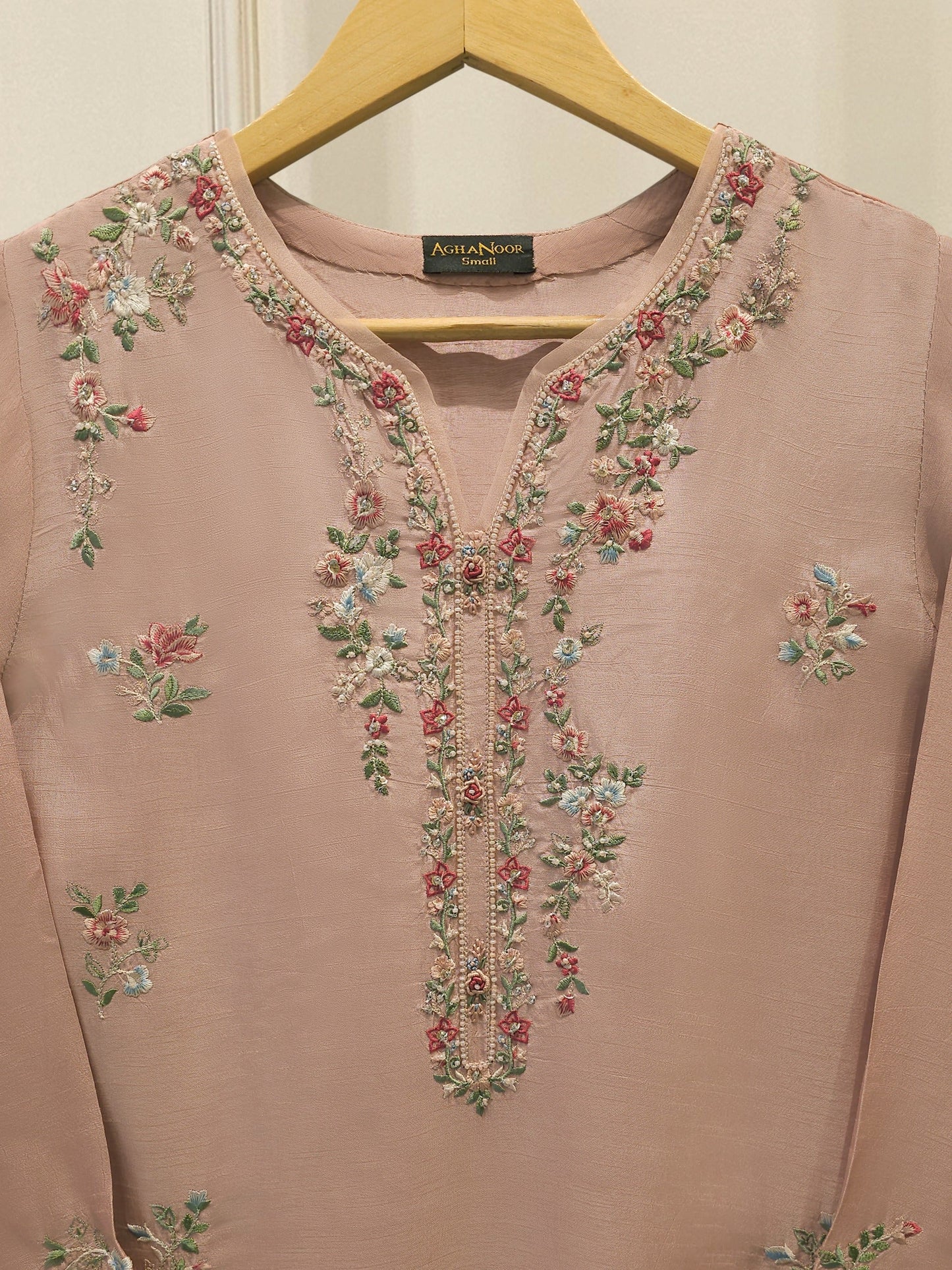 2 Piece- Pure Korean Silk Embroidered Suit S112926
