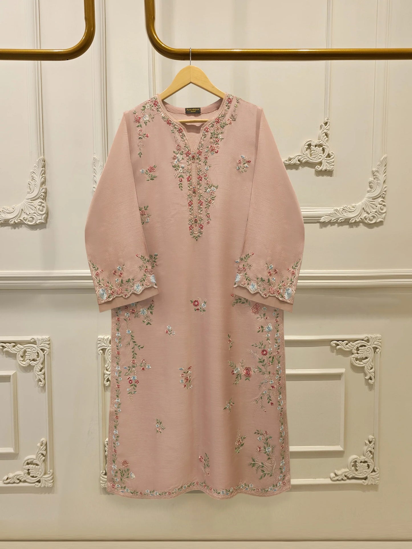 2 Piece- Pure Korean Silk Embroidered Suit S112926