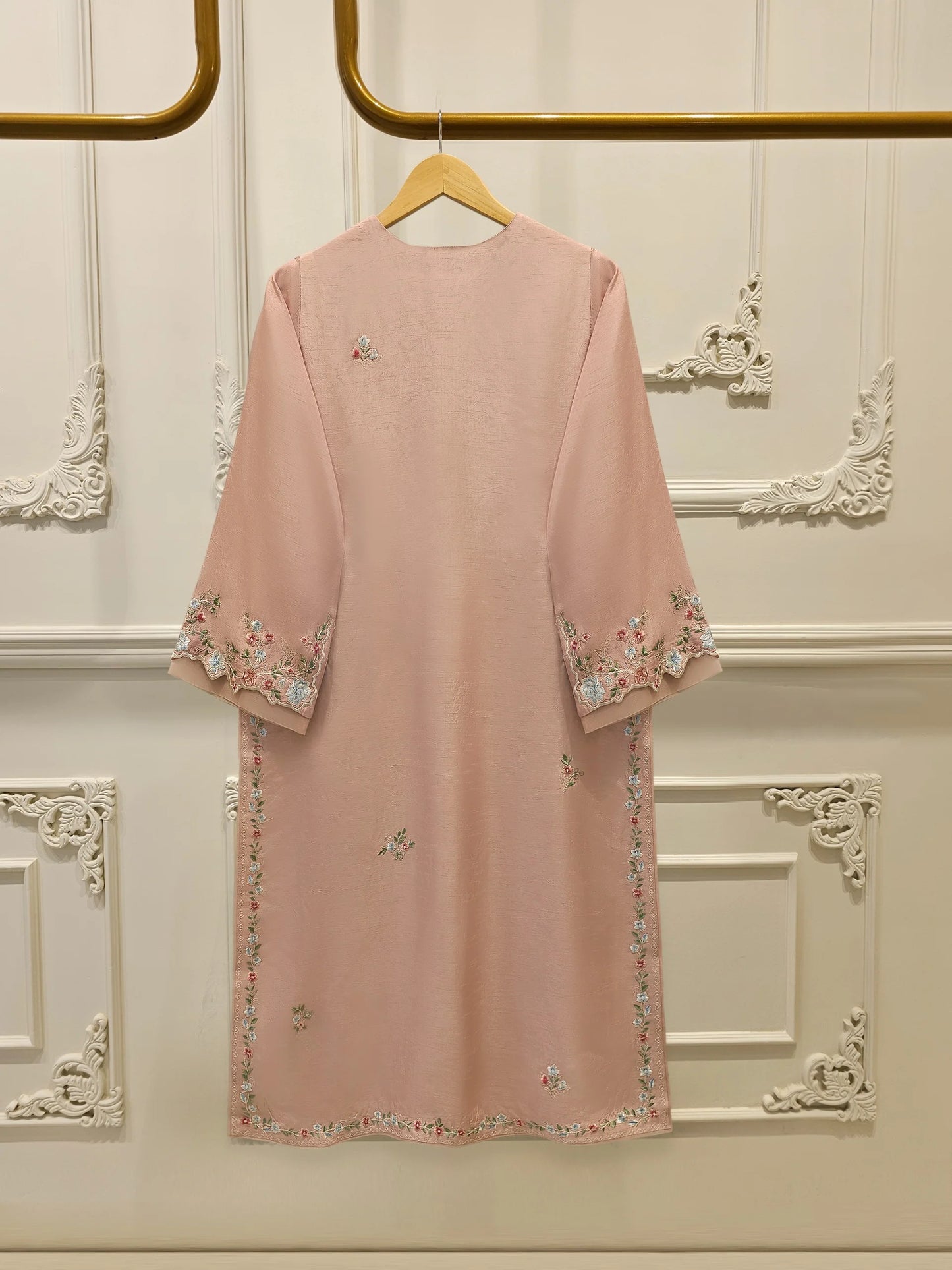 2 Piece- Pure Korean Silk Embroidered Suit S112926
